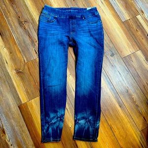Chicos tye dye dark washed ankle jeggings